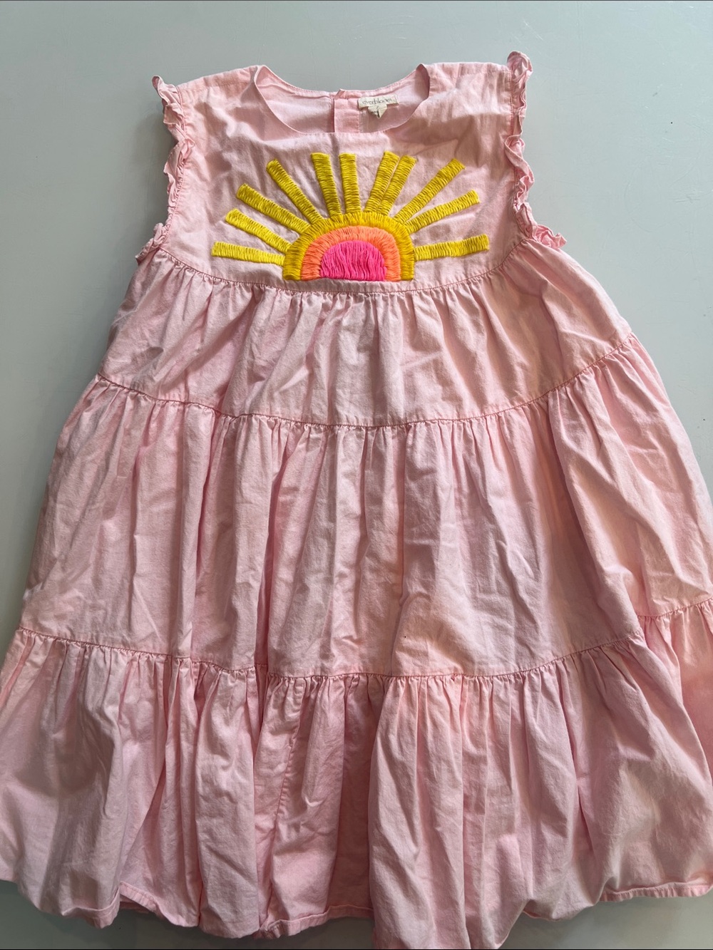 bloom Pink Tiered Sun Appliqué Dress